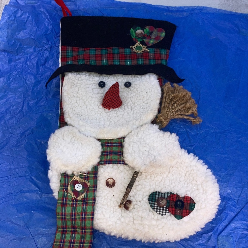 5 for $25 💸💸💸💸💸 
Plaid Snowman Holiday Stocking